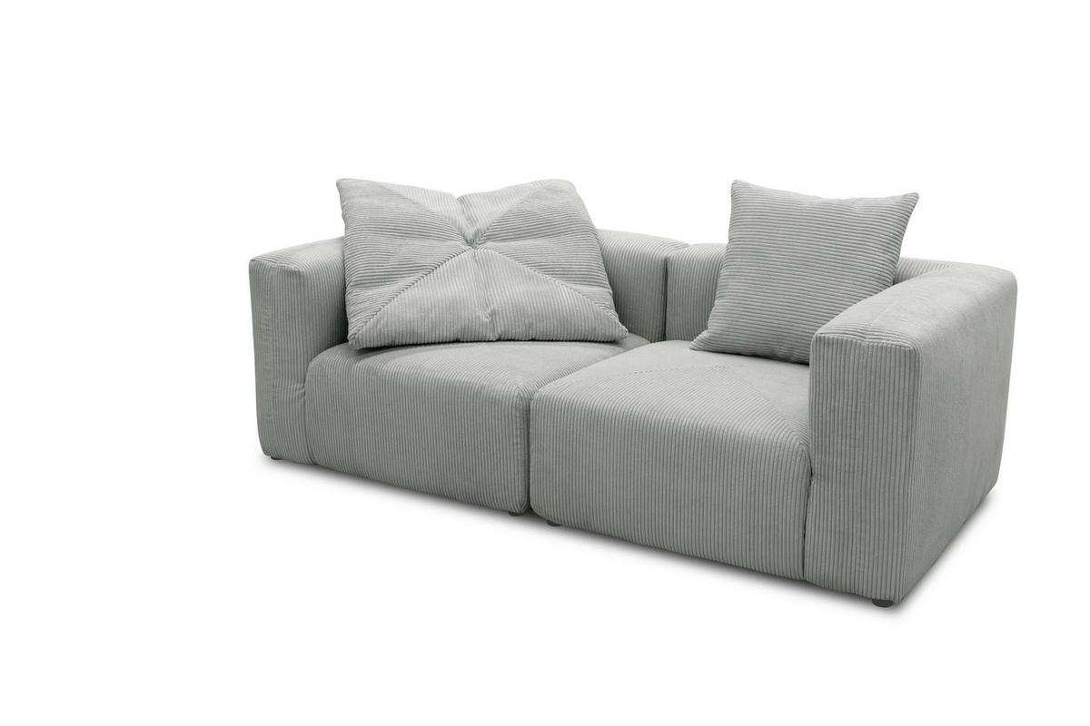 2-sitzer-sofa Hellgrau B: 216 Cm - Hellgrau/Schwarz, Design, Textil (216/69/108cm) - MID.YOU