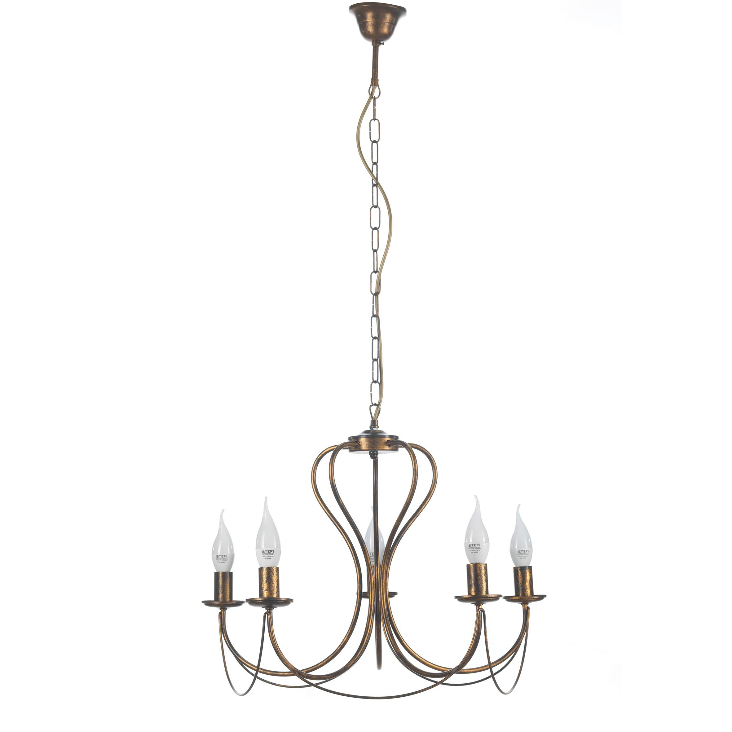 Kronleuchter 4236/5B - Bronzefarben, Basics, Metall (55/55/105cm)