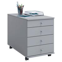 KONTAJNER NA KOLIESKACH LONA MAXI SIVÁ - sivá/strieborná, Basics, kompozitné drevo/plast (42/57/80cm) - P & B