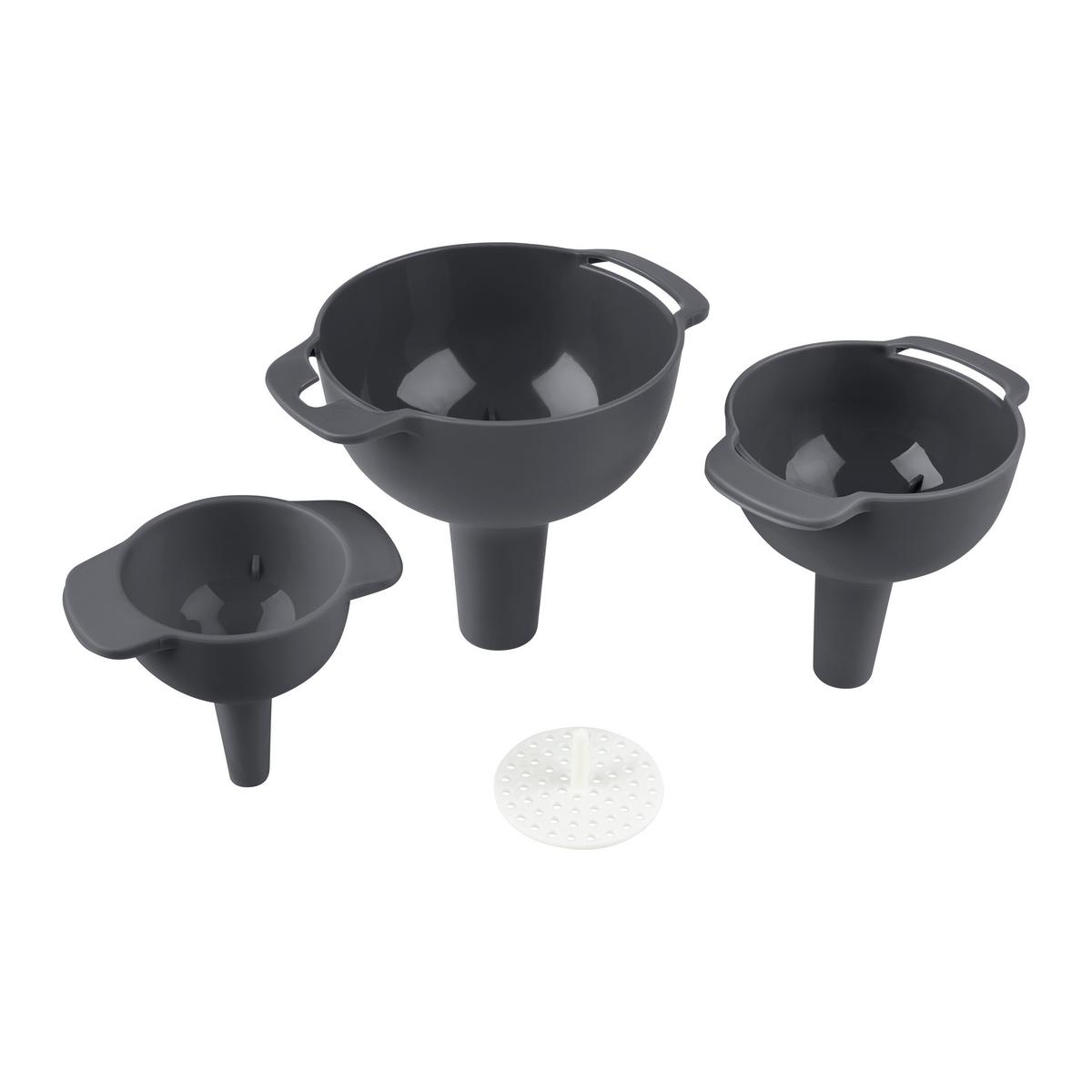 Sada lievikov KIKI - sivá, Konventionell, plast - Mömax