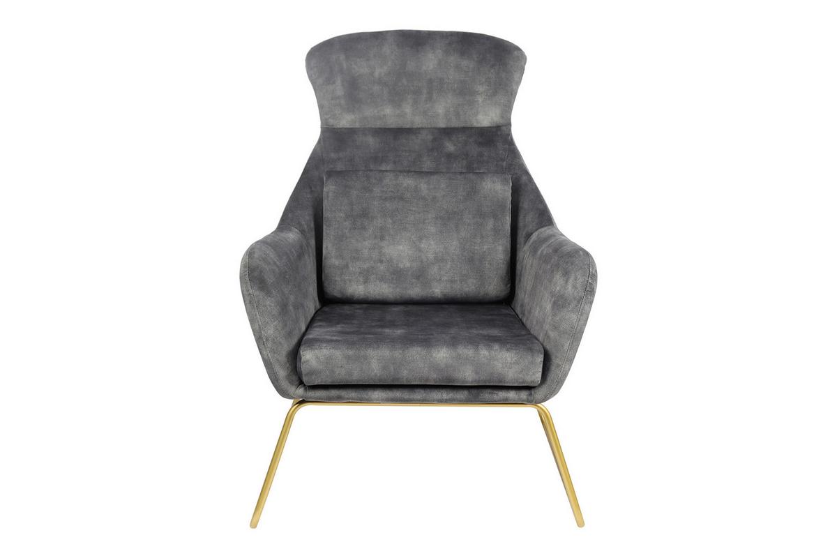 Sessel Grau B: 73 Cm - Messingfarben/Grau, MODERN, Textil (73/102/80cm) - Livetastic
