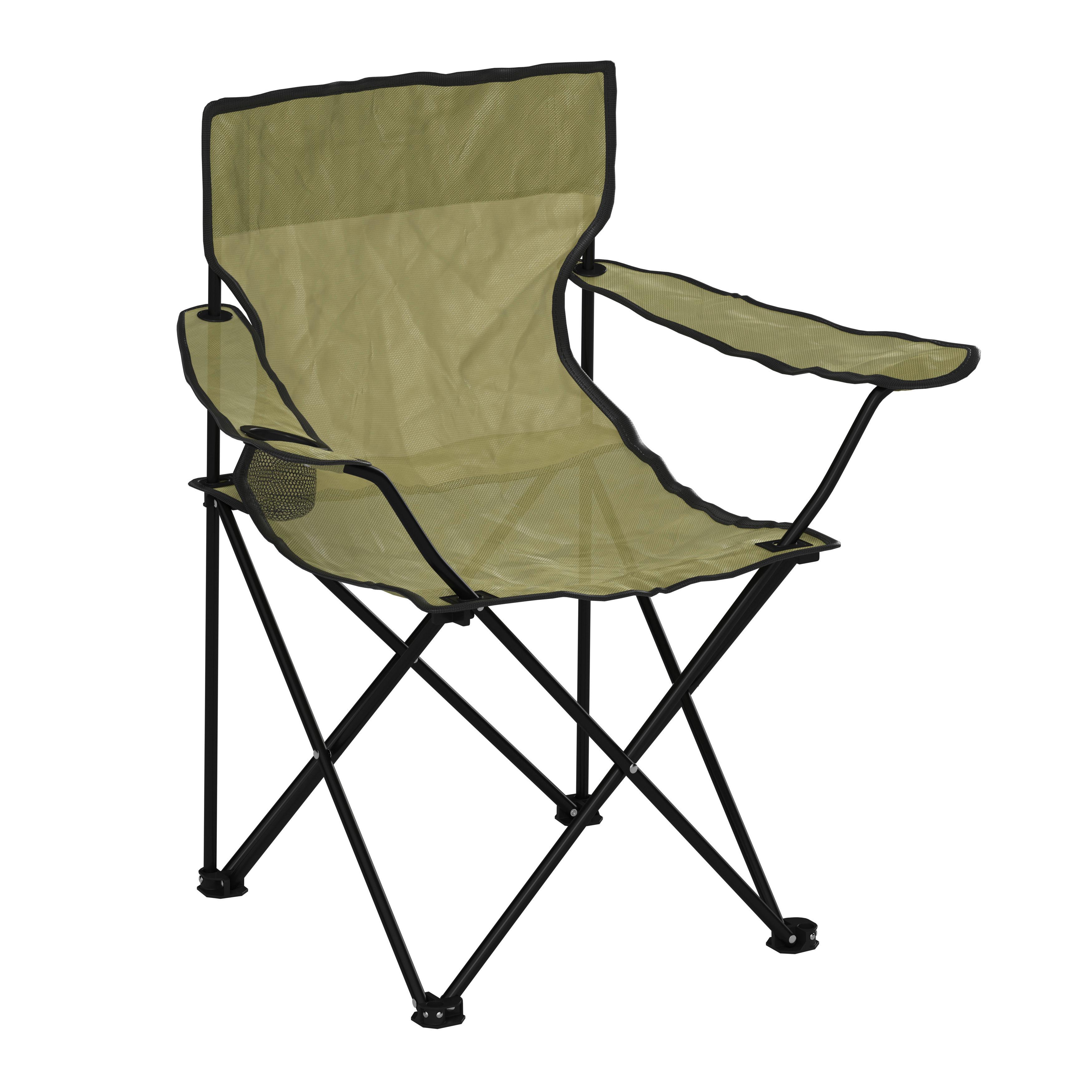 Kempingszék Luca - fekete/zöld, Modern, textil/fém (80/80/51cm) - Ondega