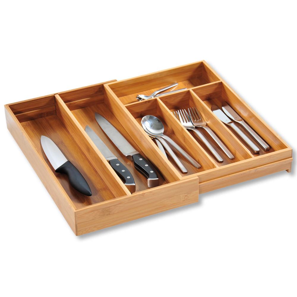 Besteckbox Aus Bambus Mit 6 Fächern, 26x43 Cm - Naturfarben, Basics, Holz (26/43/6cm) - Kesper