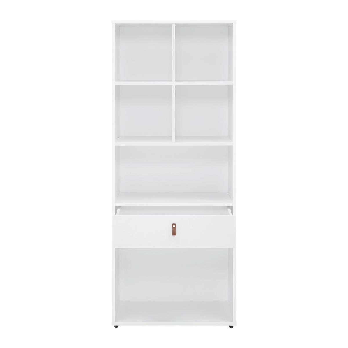 Regal MICK - bílá/černá, Moderní, textil/plast (60/148,5/40cm) - Bessagi Home