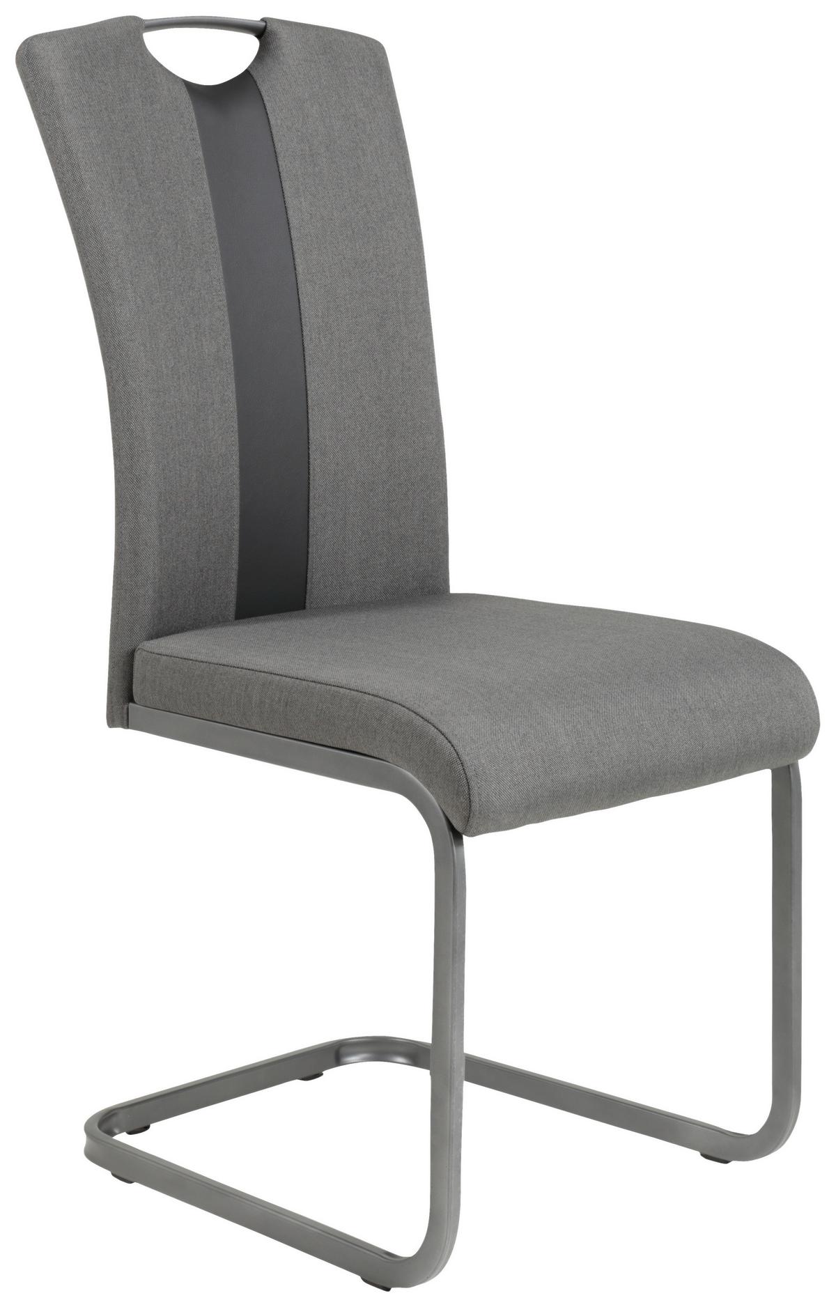 Schwingstuhl Amber Anthrazit/ Grau Gepolstert 4er-Set - Anthrazit/Grau, MODERN, Textil/Metall (43/98/56cm) - MID.YOU
