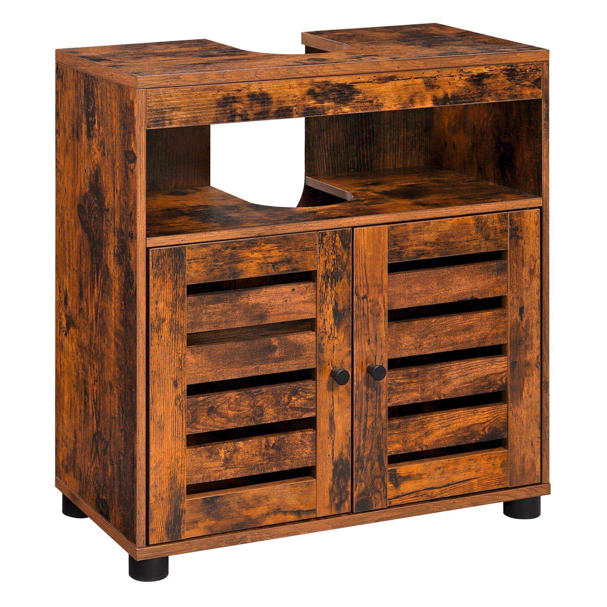 Waschbeckenunterschrank Bbk04bxv1 - Schwarz/Braun, Trend, Holzwerkstoff (60/63/30cm) - MID.YOU