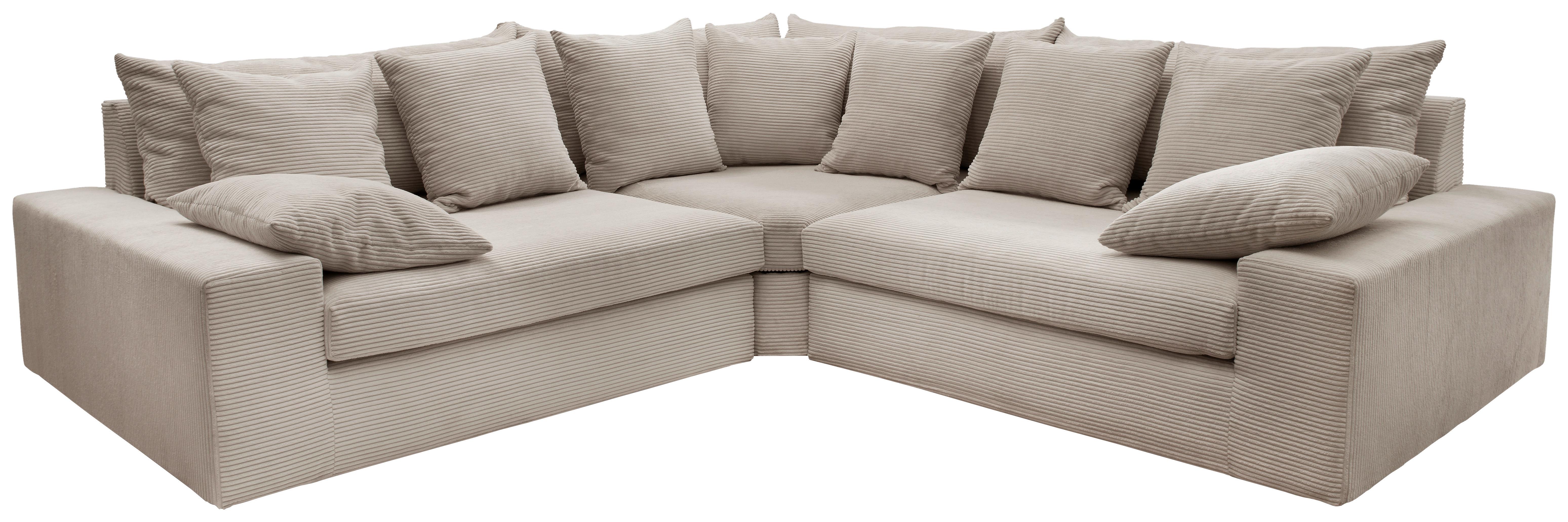 Ecksofa Avellino Beige S: 301/301 cm - Beige/Schwarz, MODERN, Textil (301/301cm) - Livetastic