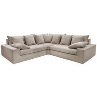 Ecksofa Avellino Beige S: 301/301 Cm - Beige/Schwarz, MODERN, Textil (301/301cm) - Livetastic