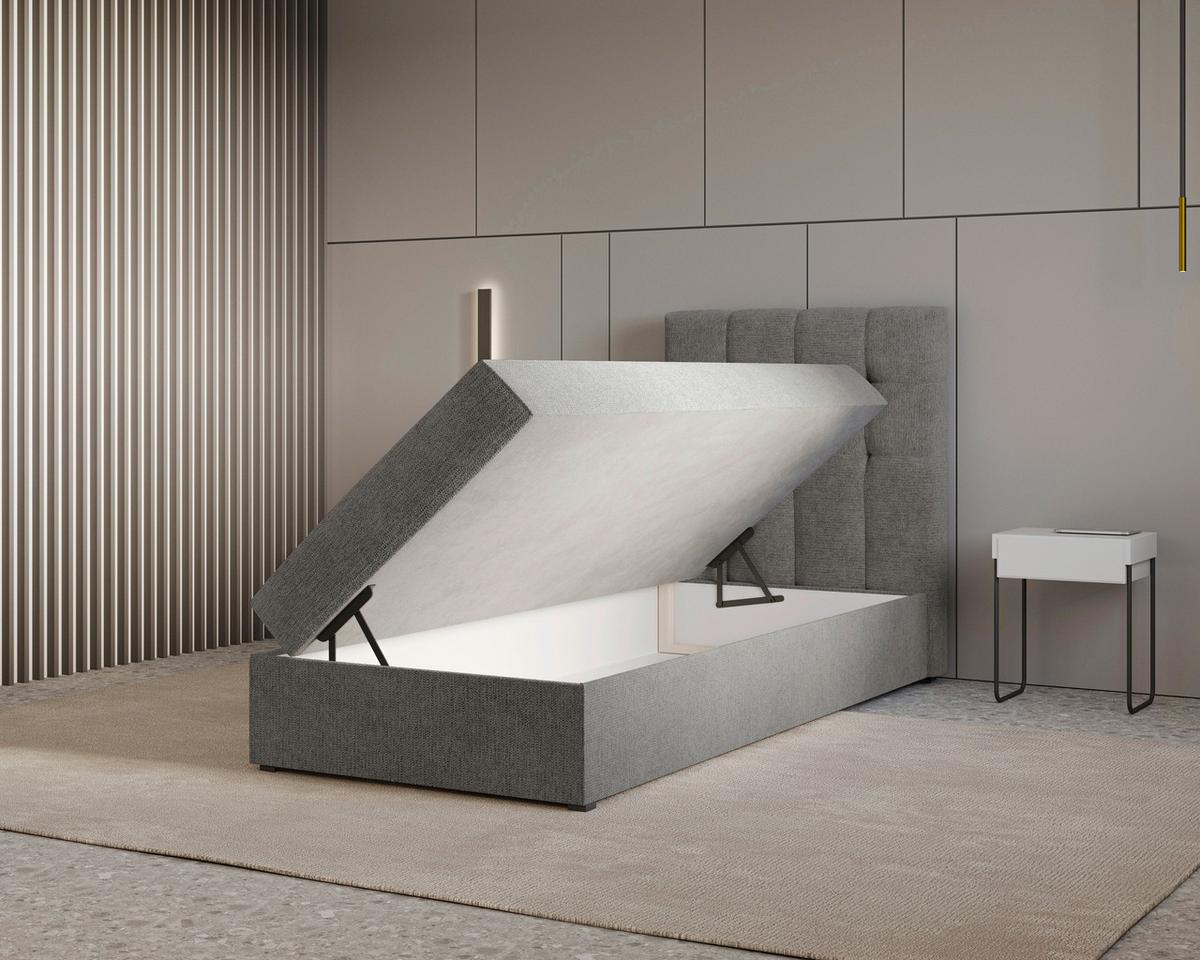 BOXBETT Oslo Anthrazit 90x200cm - Anthrazit/Schwarz, MODERN, Holz/Kunststoff (90/200cm) - MID.YOU