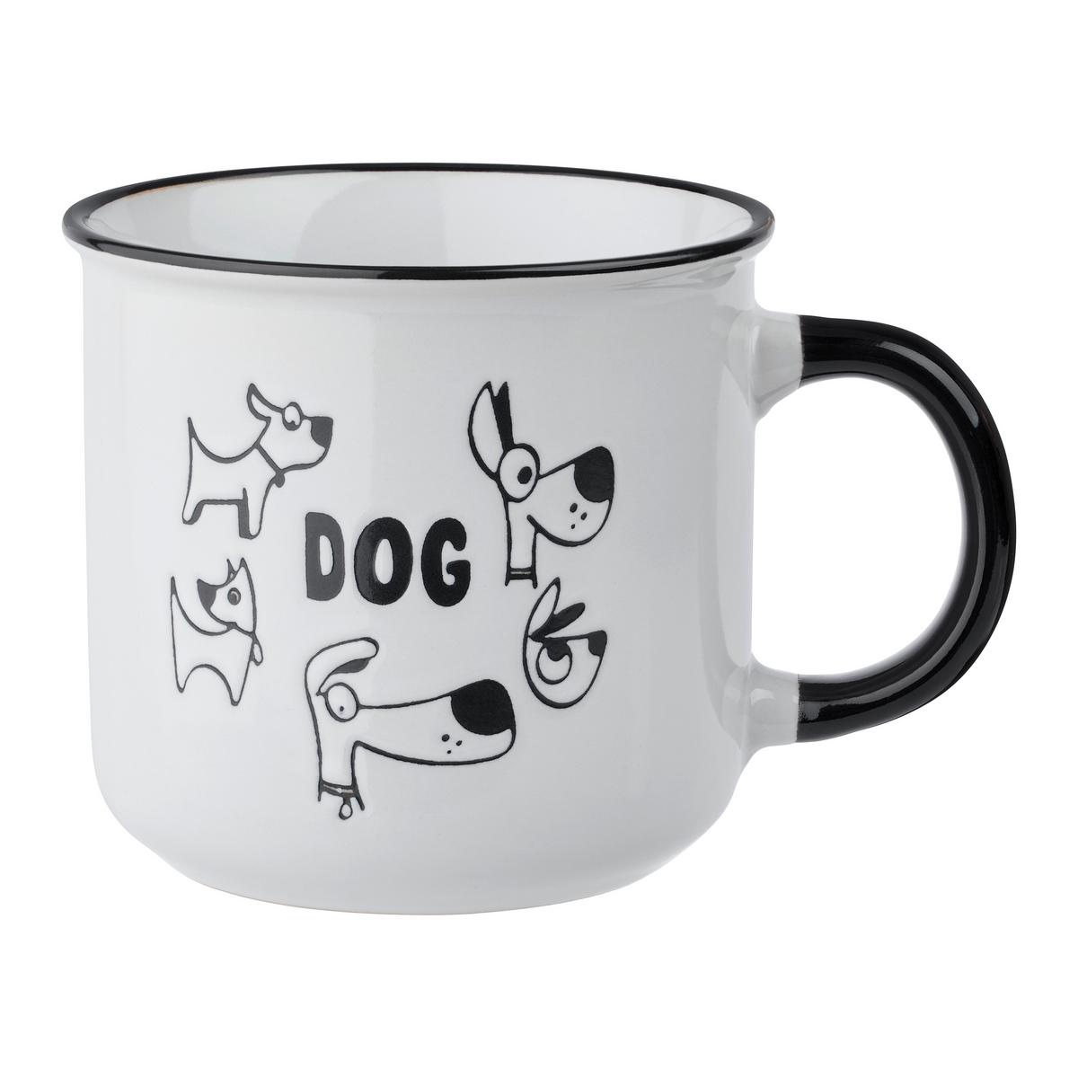 Sada šálok DOGS - čierna/biela, Konventionell, keramika (9,8/9,2cm) - Mömax