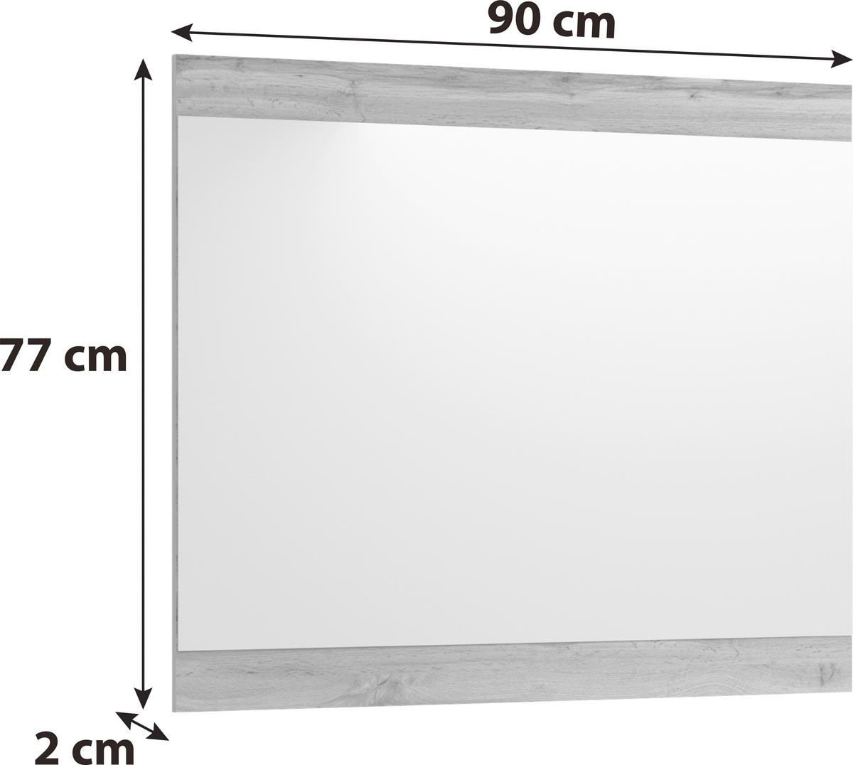 Spiegel Hola Wotan Eiche Dekor B: 90 Cm - Eichefarben, Trend, Glas/Holzwerkstoff (90/77/2cm)