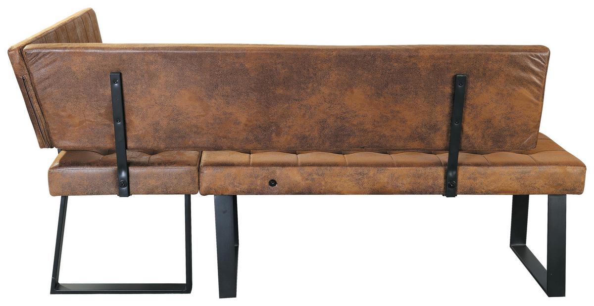 Eckbank Lavik Webstoff Braun 185x134 Cm - Schwarz/Braun, MODERN, Textil/Metall (185/134cm) - MID.YOU