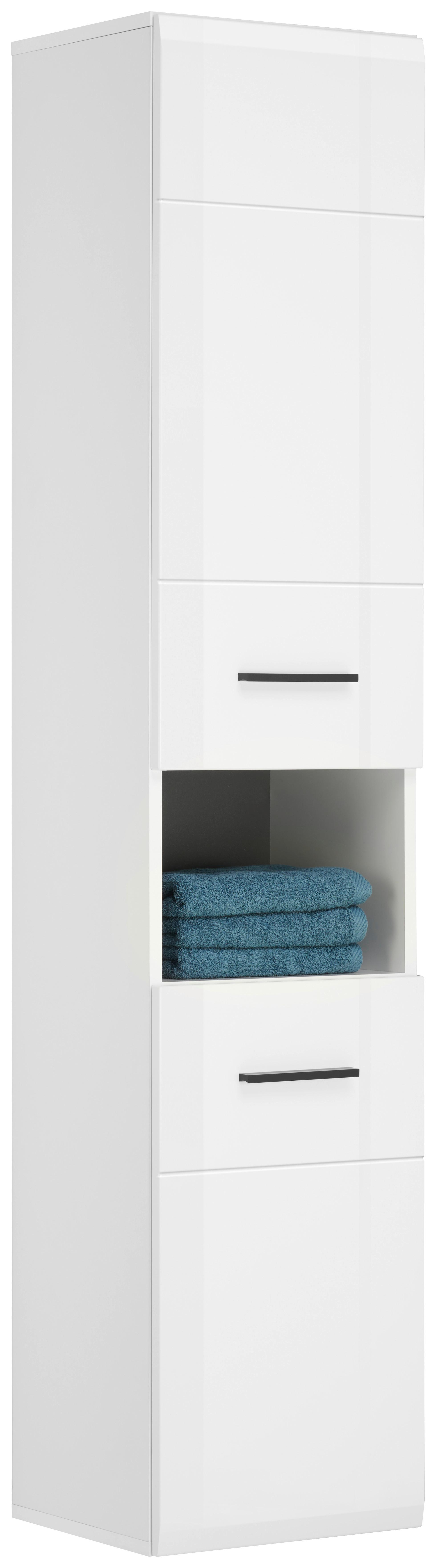 Hochschrank Avanti Weiß B: 36 cm - Weiß Hochglanz/Weiß, Design, Holzwerkstoff (36/170/31,6cm) - Hom`in