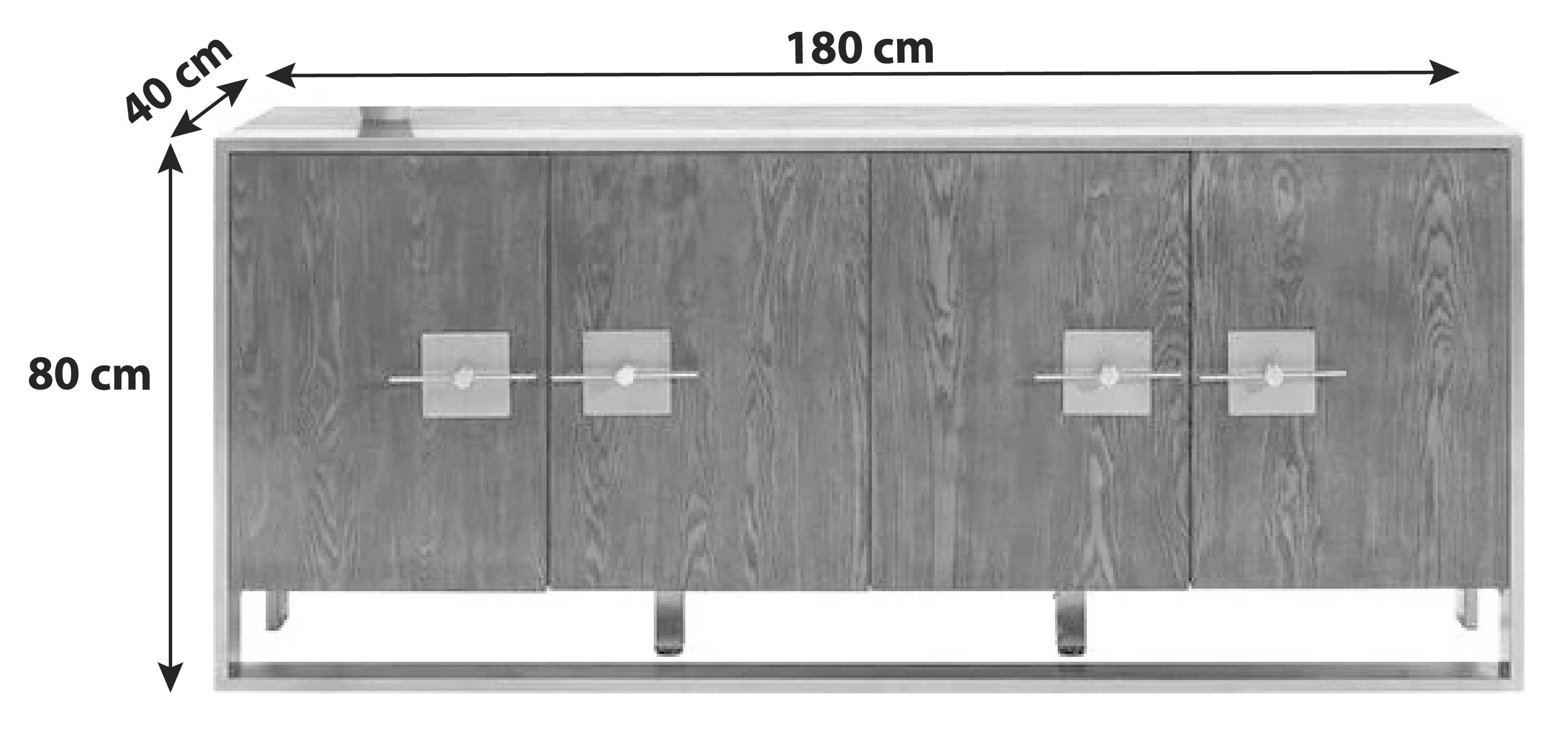 Sideboard 180 cm Osaka, Braun/Messingfarben - Messingfarben/Braun, Trend, Holzwerkstoff/Metall (180/80/40cm) - Kare-Design