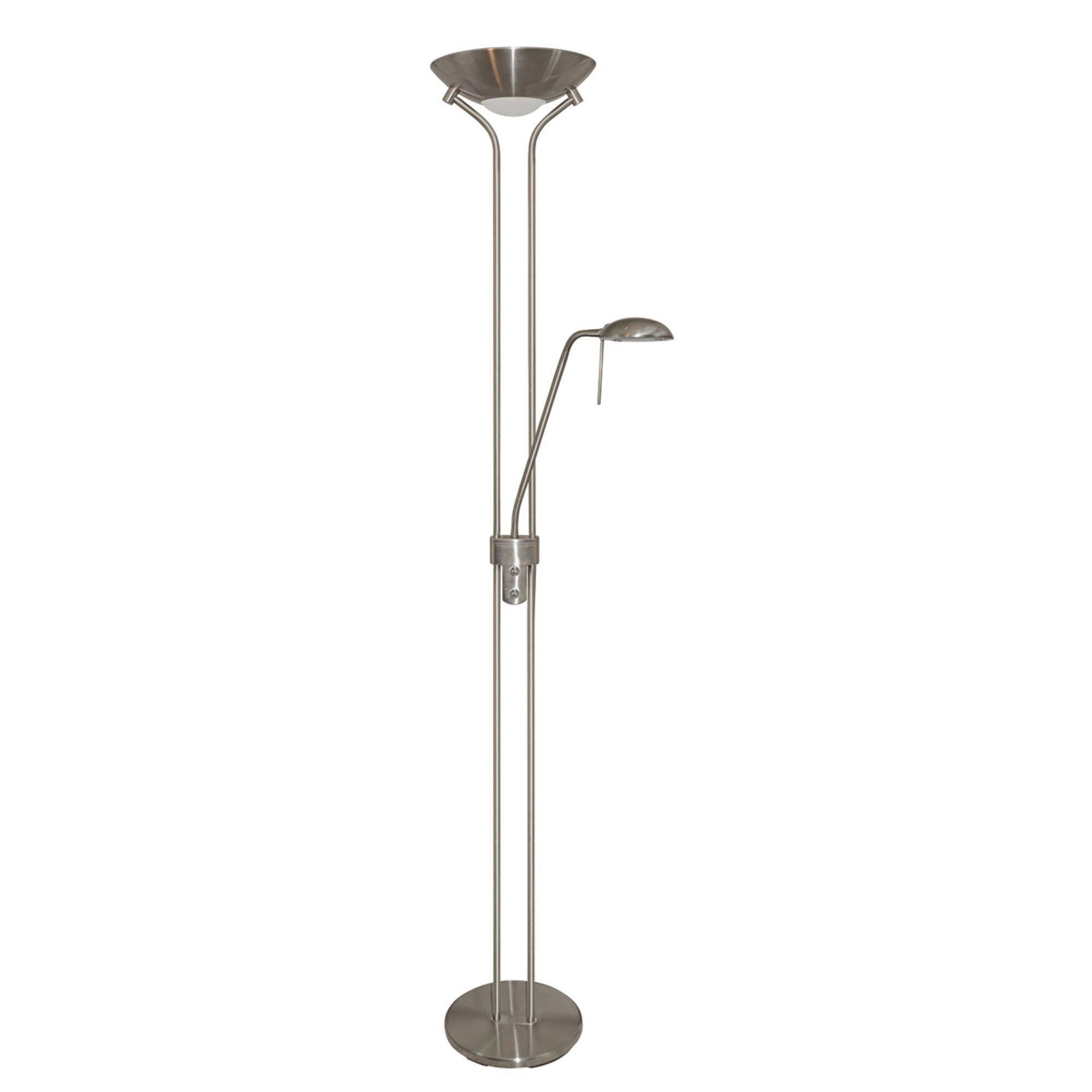 LED-Stehleuchte Eu4329ss - Silberfarben, Basics, Glas/Metall (25.4/180cm)