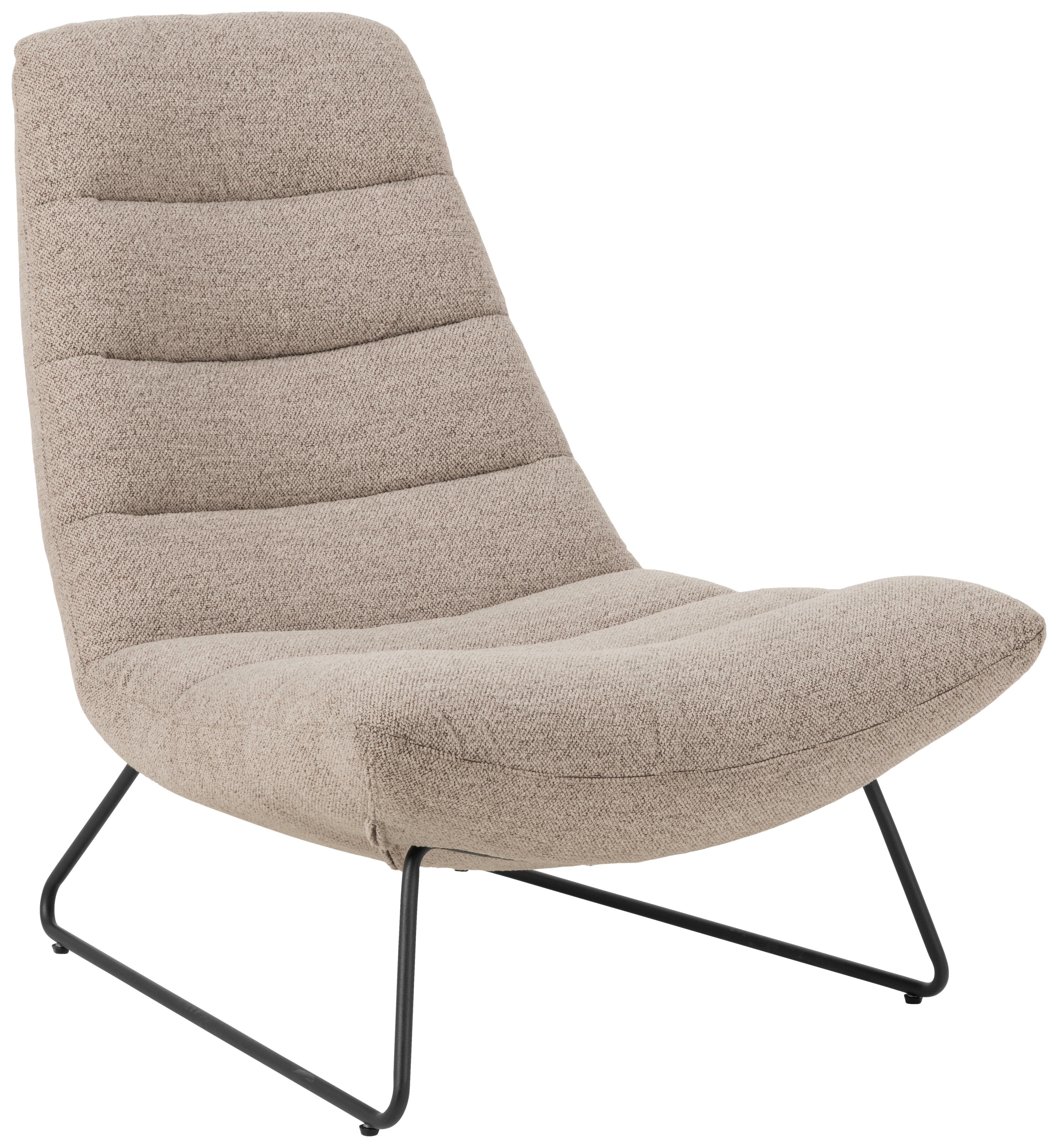 SESSEL MILFORD - Beige/Schwarz, Design, Textil (82,5/97/93cm) - Livetastic