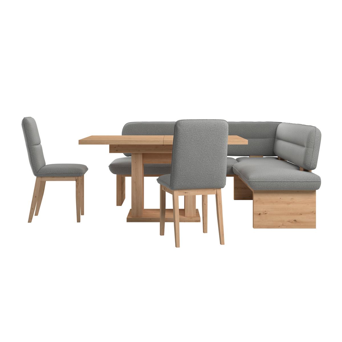 Eckbank Beluna Ii Webstoff Grau, B: 212cm - Eichefarben/Grau, KONVENTIONELL, Holz/Textil (212/170cm) - James Wood