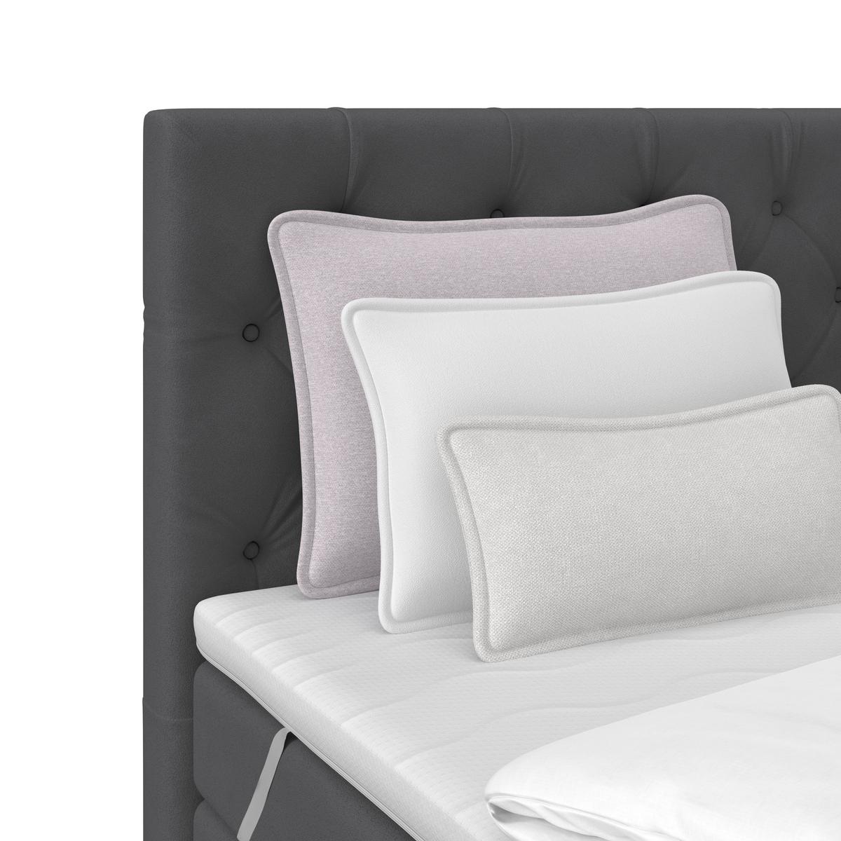 Boxspringbett Elio Graphitfarben 160x200 cm H4 - Schwarz/Graphitfarben, ROMANTIK / LANDHAUS, Textil (164/121/212cm) - James Wood