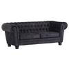 Chesterfield-Sofa Slopes Anthrazit 3-Sitzer B: 203 cm - Anthrazit/Schwarz, KONVENTIONELL, Textil (203/79/93cm) - Livetastic