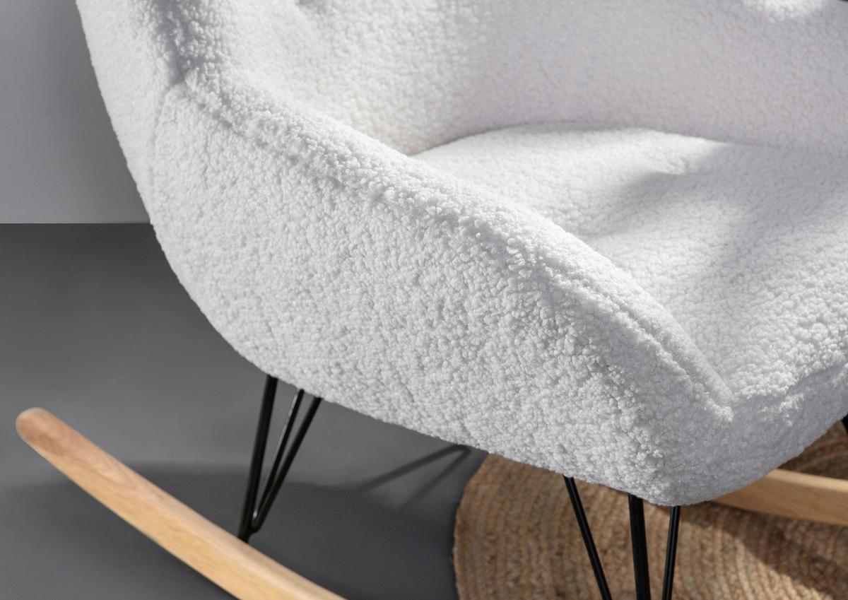 Schaukelstuhl Wolly - Eichefarben/Schwarz, Design, Textil (75/88/105cm) - MID.YOU