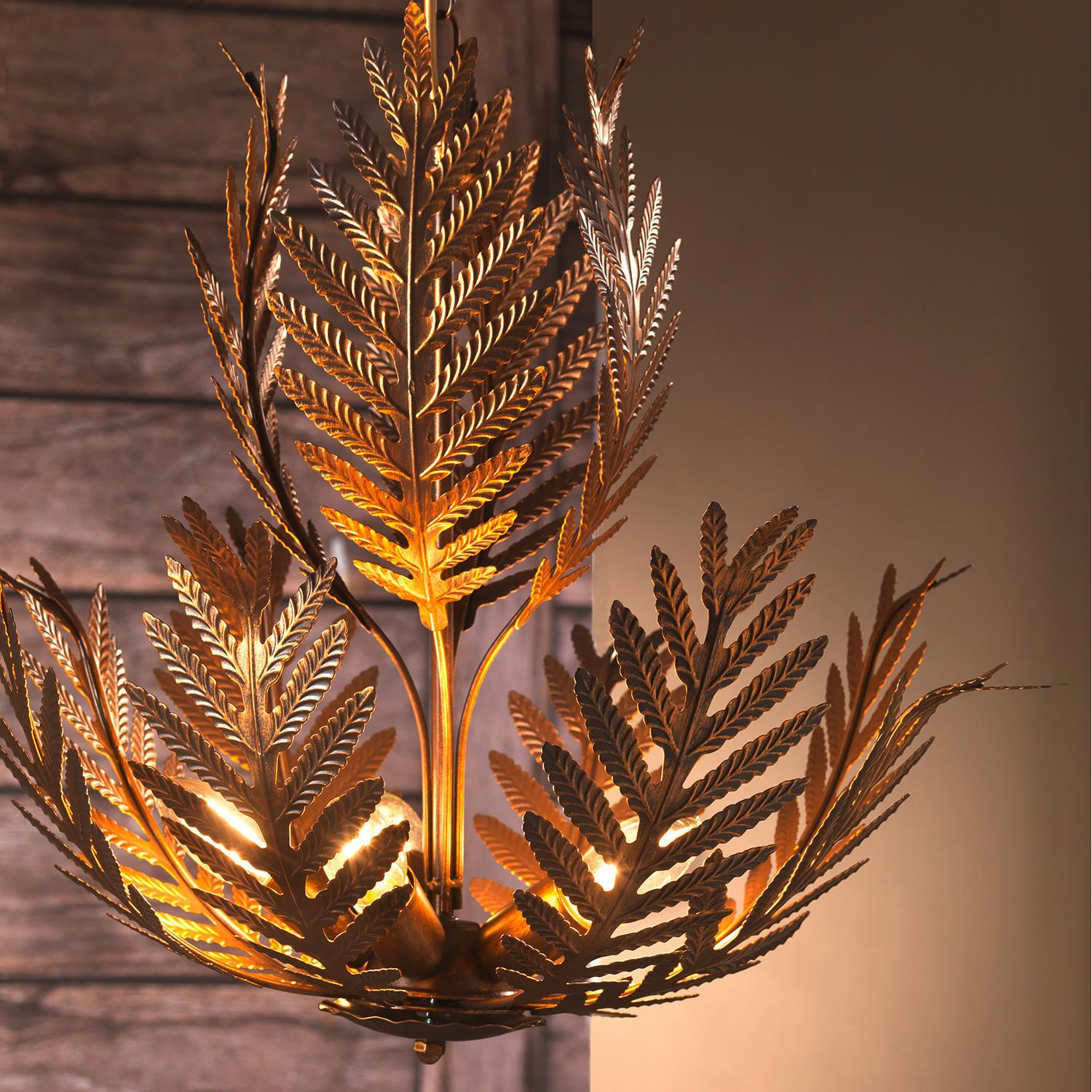 Hängeleuchte 4996/5b - Bronzefarben, Natur, Metall (55/105cm)