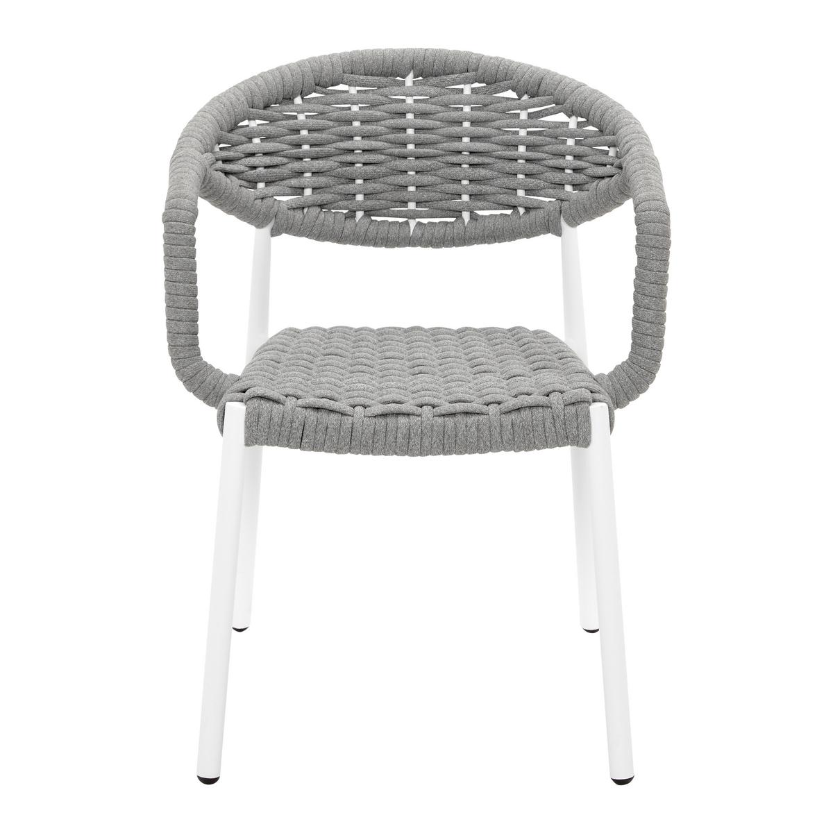 Záhradná stolička ANTONIA sivá - sivá/biela, Modern, kov/textil (58/76/59cm) - Bessagi Garden