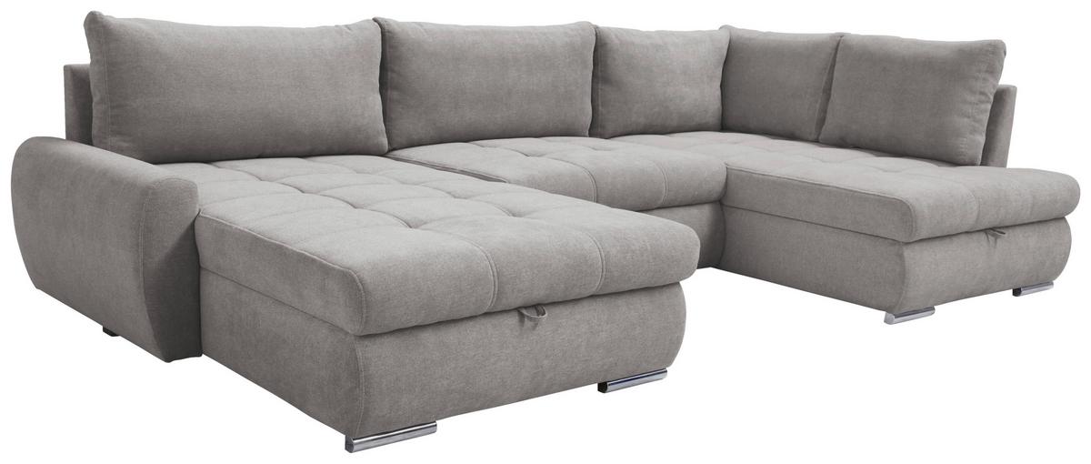 Ecksofa Canion - Chromfarben/Fango, Design, Textil (174/322/173cm) - Livetastic