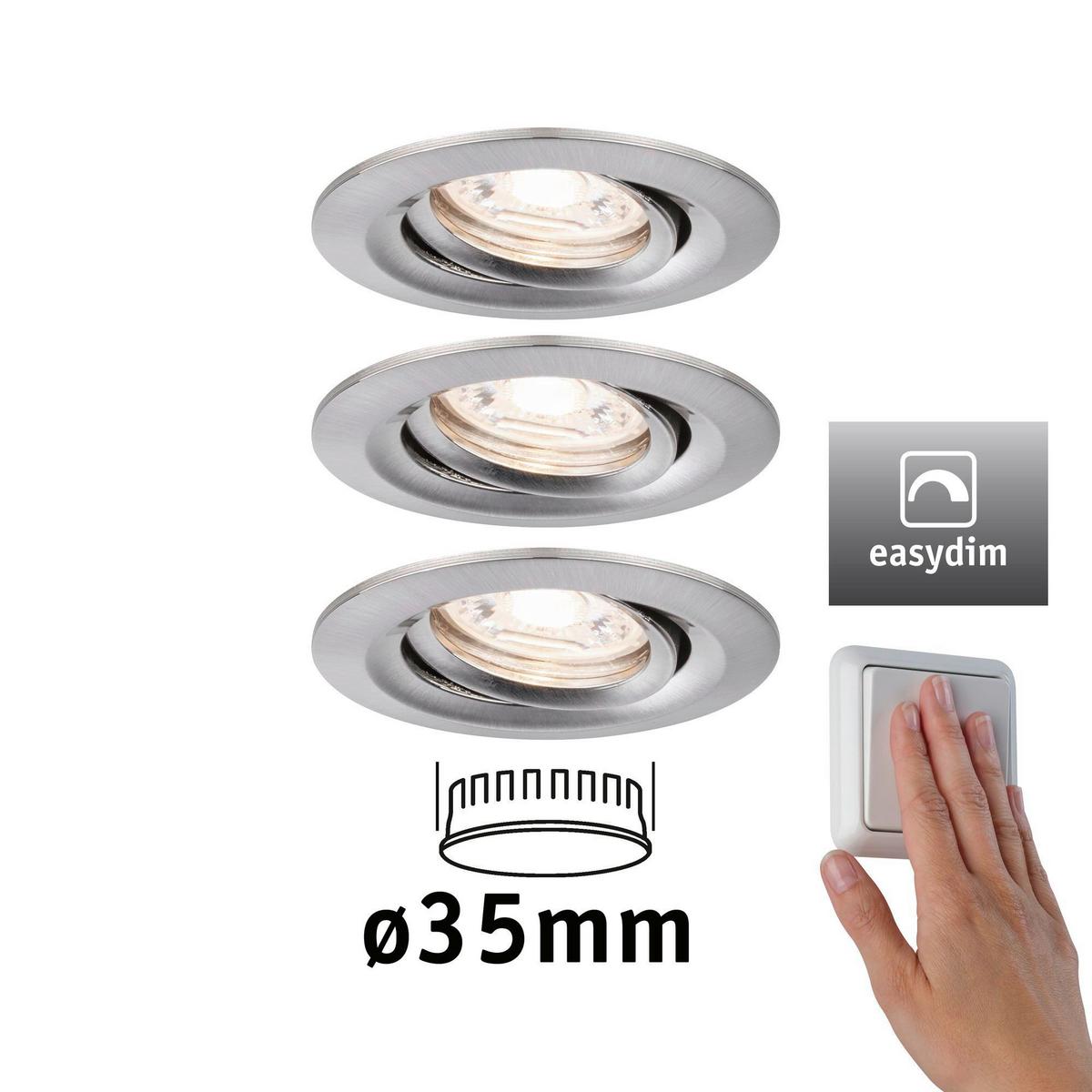 LED-Deckenleuchte Ø 6,6 cm 3-Flammig, dimmbar - Design (6,6cm) - Paulmann