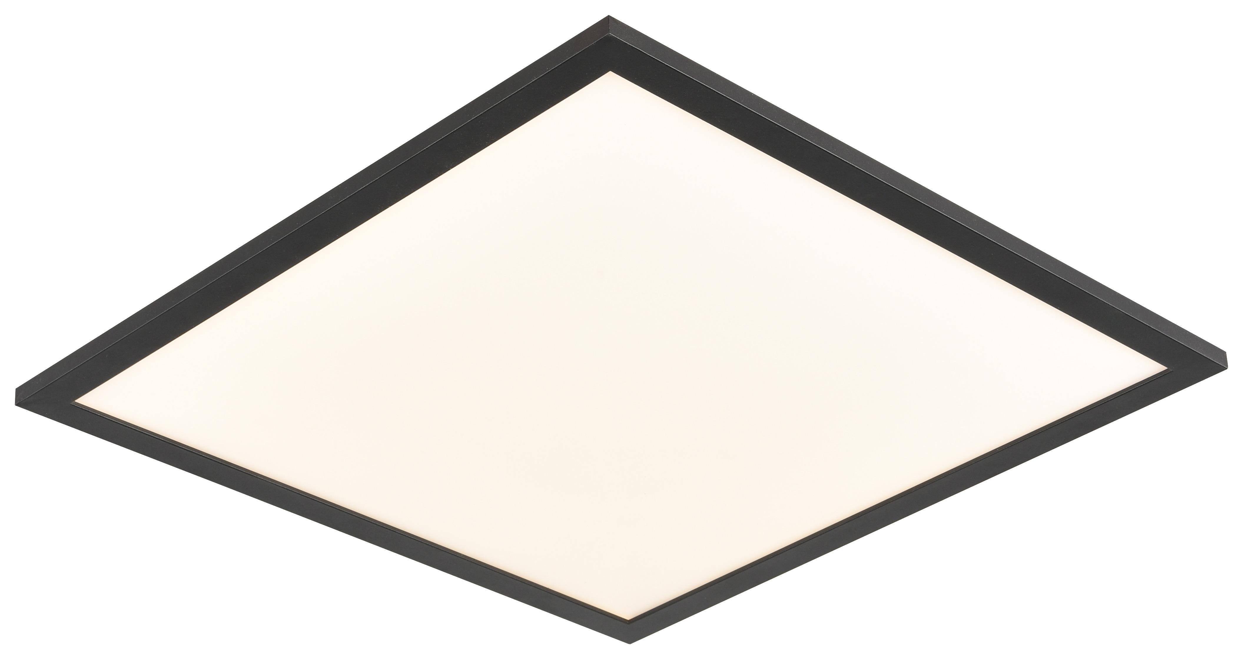 Stropní Led Svítidlo Biro, 45/45cm - bílá/černá, Romantický / Rustikální, kov/plast (45/45/7,5cm) - Modern Living