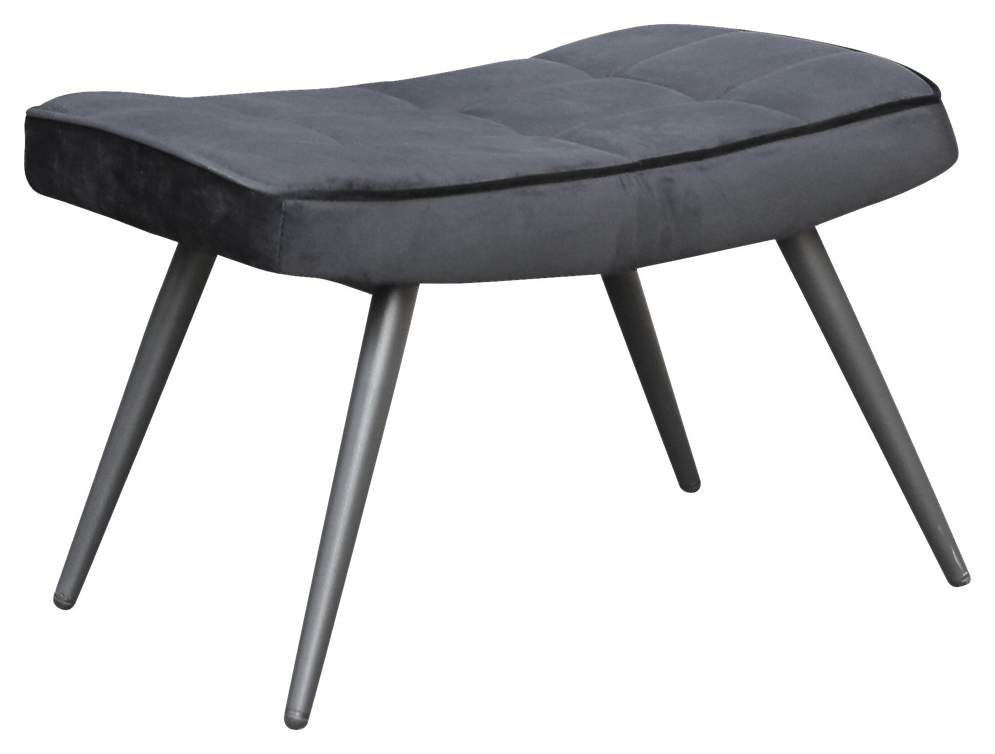 Hocker Uta Textil Schwarz Sitz Gepolstert H: 39 Cm - Schwarz, MODERN, Holzwerkstoff/Textil (60/39/41cm) - MID.YOU