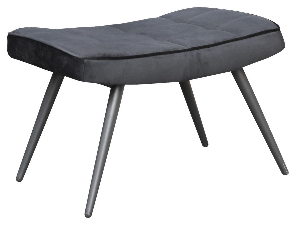 Hocker Uta Textil Schwarz Sitz Gepolstert H: 39 cm - Schwarz, MODERN, Holzwerkstoff/Textil (60/39/41cm) - MID.YOU
