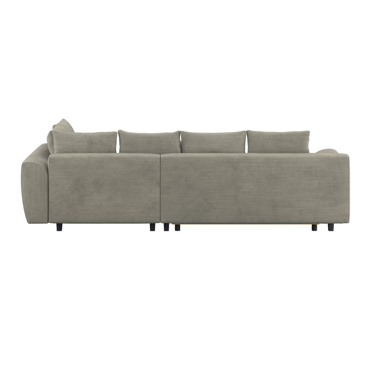 Ecksofa mit Schlaffunktion Mendoza New Chenille 309x197cm - Sandfarben/Schwarz, KONVENTIONELL, Textil (309/197cm) - Ondega