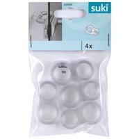Ajtóütköző 4db - áttetsző, műanyag (4,5/1,4/2,4cm) - Suki