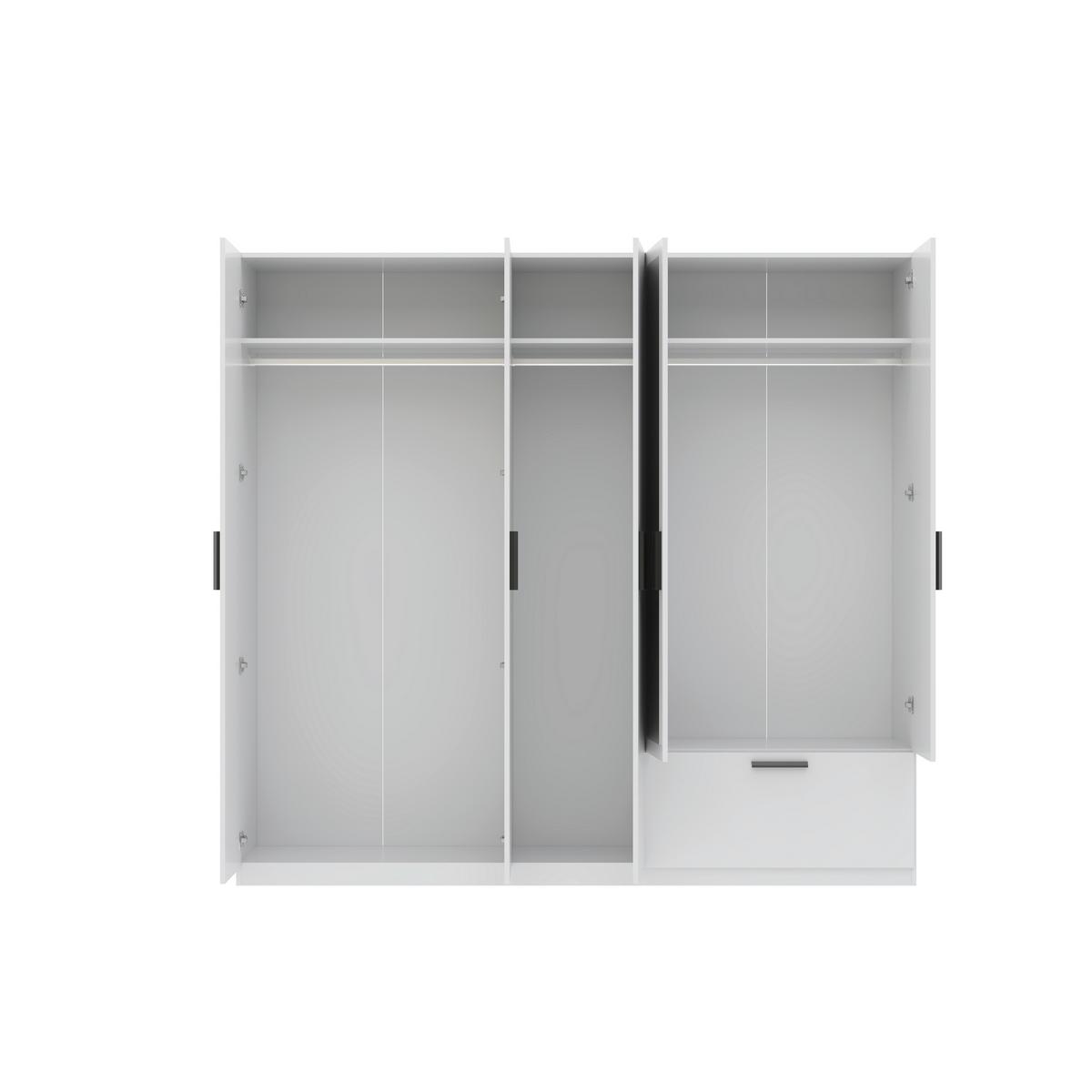 SKRIŇA S OTOČNÝMI DVERAMI MILOS 5T1S - čierna/biela, Modern, kompozitné drevo/plast (225/210/54cm)