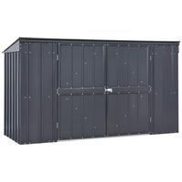 Mülltonnenbox für 3 Tonnen BxHxT 236x131,5x101cm + Pultdach - Anthrazit, Basics, Metall (236/131,5/101cm)
