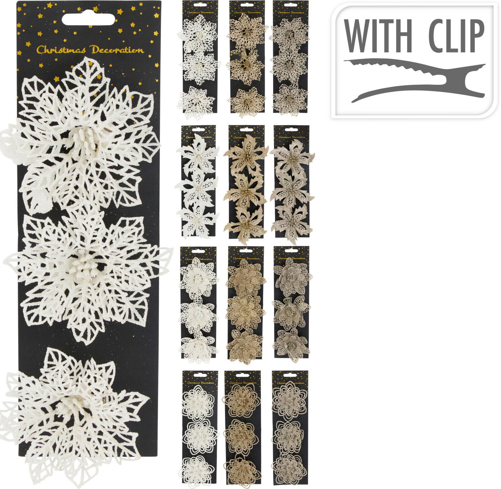 Dekorační květina FLOWER ON CLIP - šampaňská, Basics, plast (12cm)
