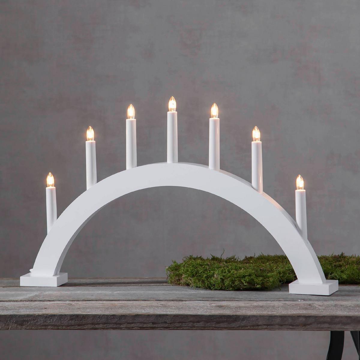 Led-dekoleuchte 230-38 Kerzenständer - Weiß, Basics, Holz/Kunststoff (57/6/34cm) - Eglo