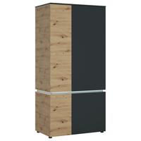 Schrank Luci Grau Eiche Artisan/Grau B: 95,4 cm - Eichefarben/Eiche Artisan, Trend, Holzwerkstoff (95,4/199/58cm) - MID.YOU