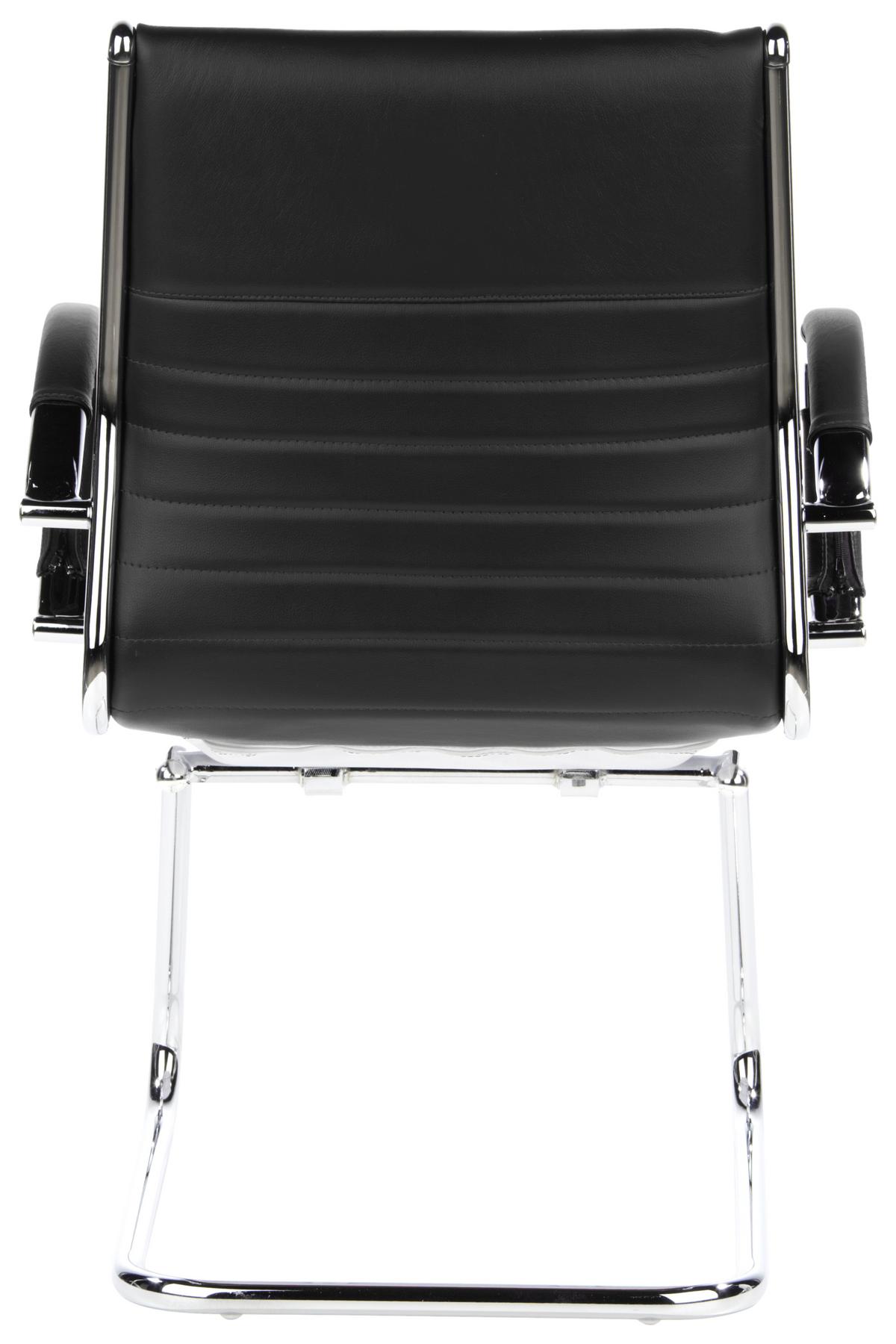 Besucherstuhl Parma V Schwarz - Chromfarben/Schwarz, MODERN, Leder/Textil (62/94/46cm) - MID.YOU