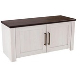 Garderobenbank Provence - Wengefarben/Weiß, MODERN, Holzwerkstoff (116/49/42cm) - James Wood