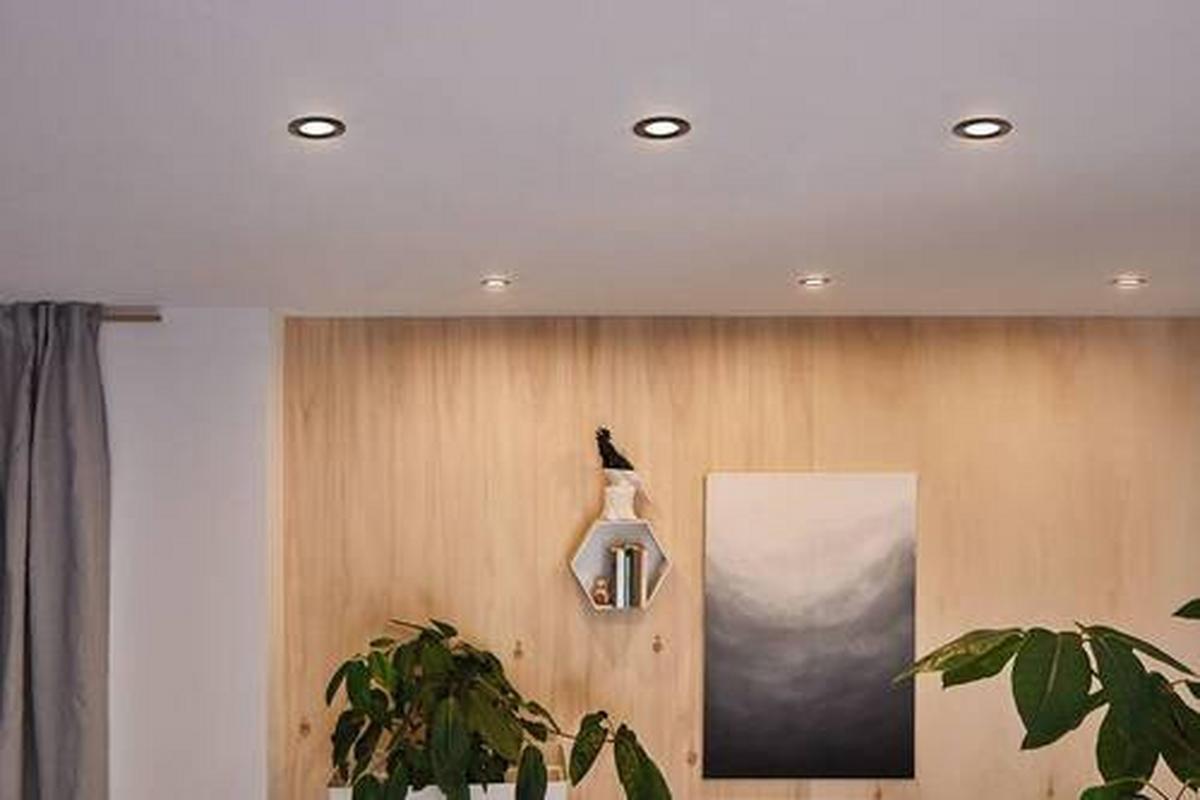 LED-Deckenleuchte Ø 9 cm, 1-Flammig, Rund - Schwarz, Basics, Metall (9cm) - Paulmann