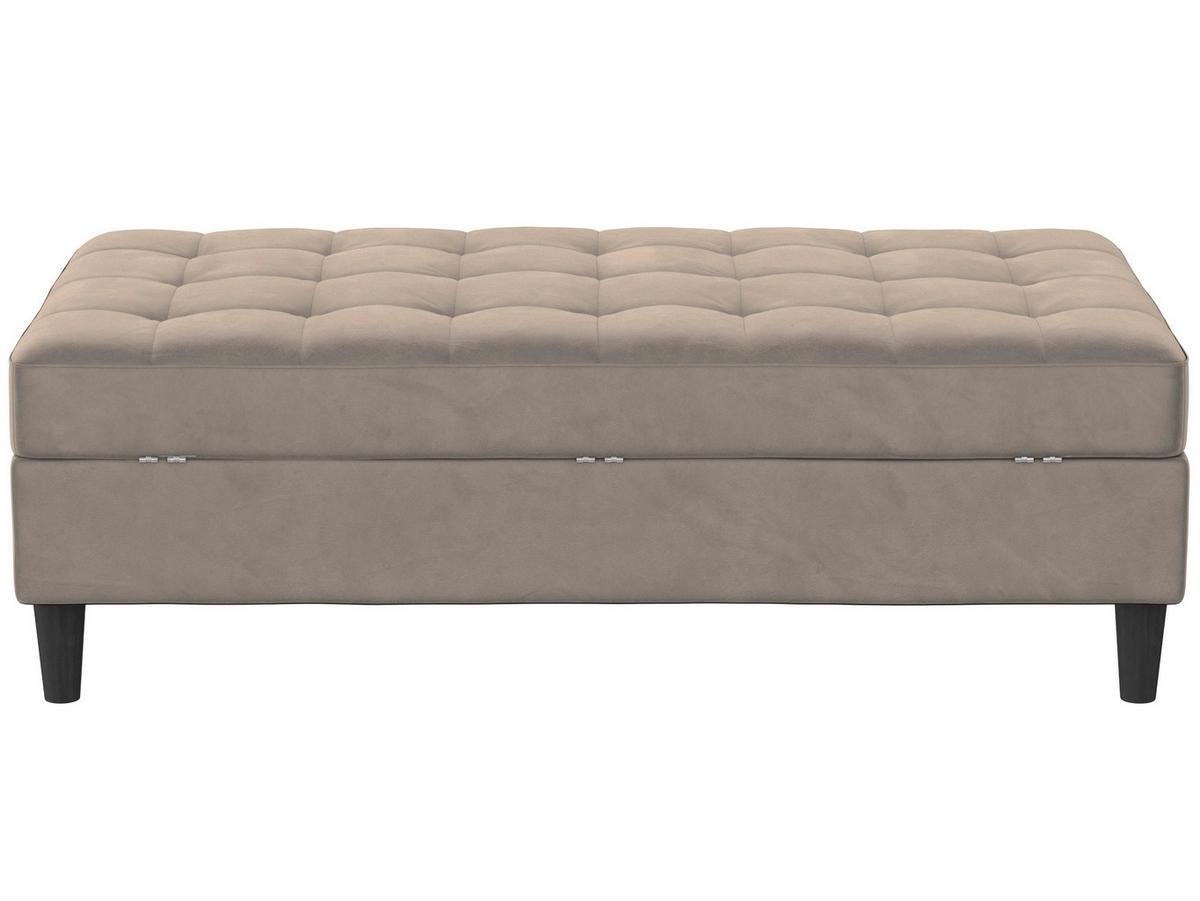 Hocker Palermo Taupe, mit Stauraum - Taupe/Schwarz, Basics, Textil (130/43cm) - Livetastic