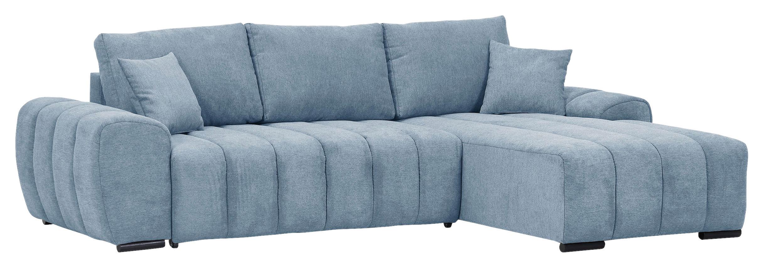 Ecksofa mit Schlaffunktion Barca Blau - Blau/Schwarz, KONVENTIONELL, Textil (275/180cm) - P & B