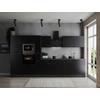 Küchenblock Oliver Grau, Schwarz B: 370 cm - Schwarz/Grau, Design, Holzwerkstoff (370cm) - Respekta