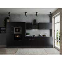 Küchenblock Oliver Grau, Schwarz B: 370 Cm - Schwarz/Grau, Design, Holzwerkstoff (370cm) - Respekta