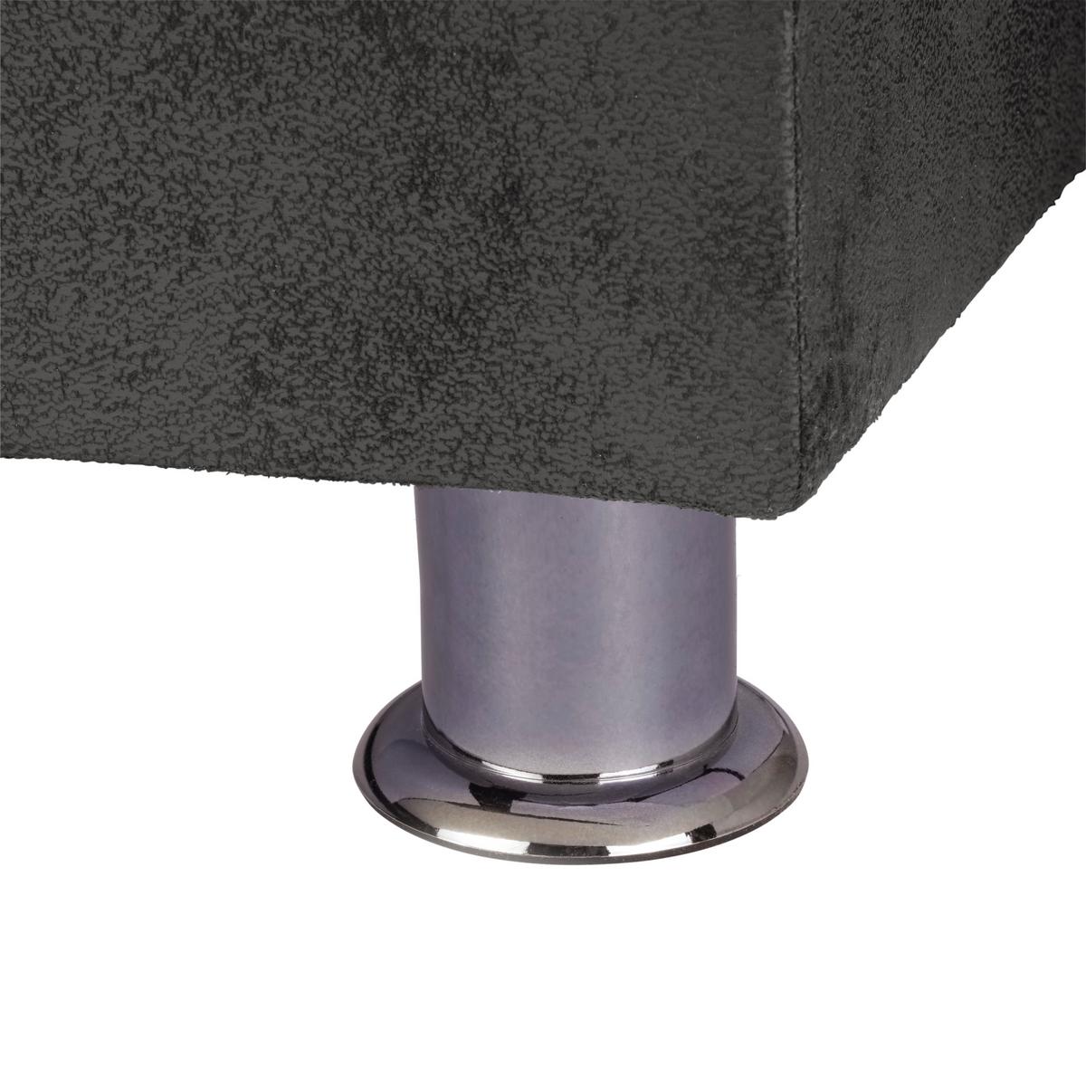 Ecksofa Mit Schlaffunktion + Bettkasten Fancesco Grau - Chromfarben/Dunkelgrau, MODERN, Textil (167/266cm) - Livetastic