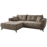 Ecksofa Liegefunktion Restato Graubraun - Graubraun/Schwarz, MODERN, Holz/Textil (177/246cm) - MID.YOU