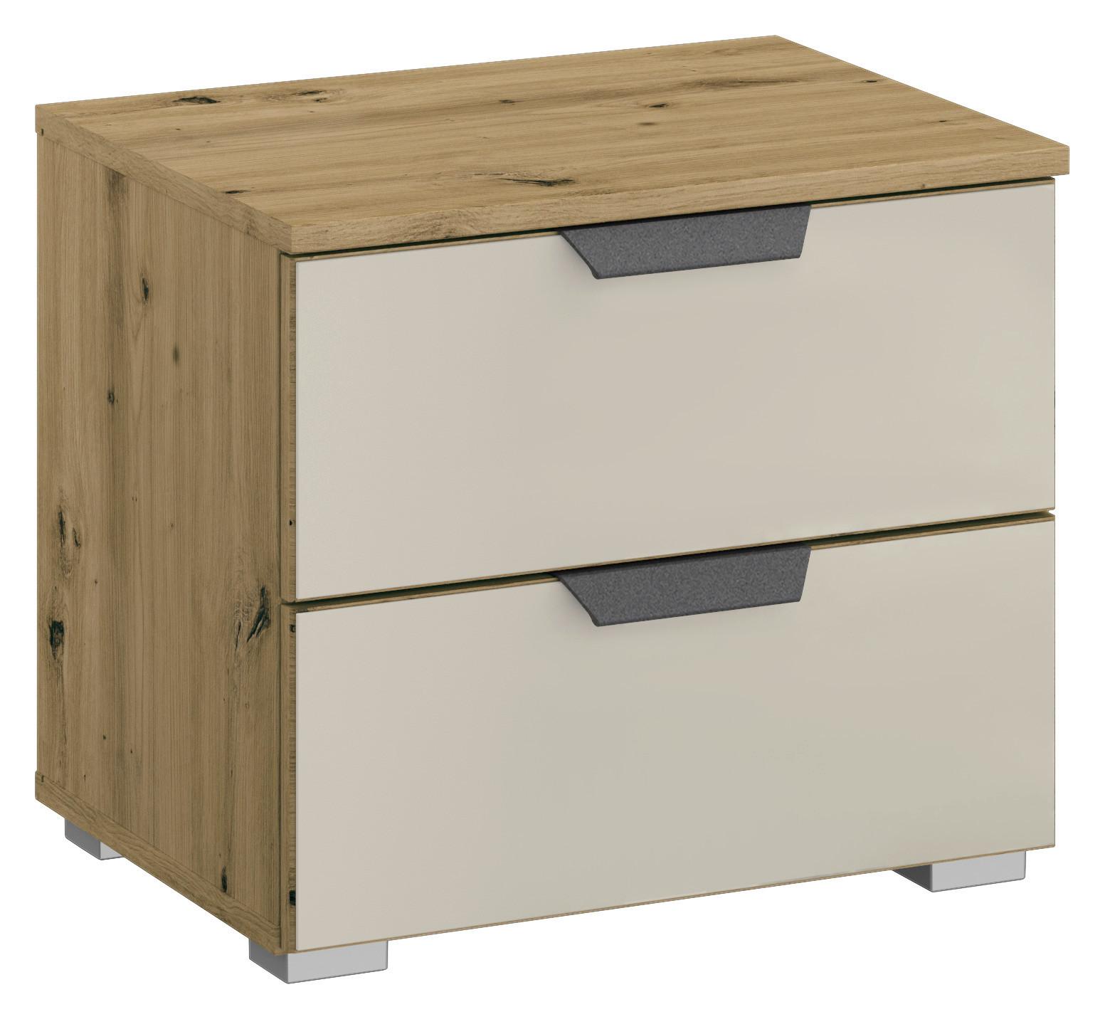 Nachtkästchen Eiche Dekor/ Champagner H: 43 Cm Artemis