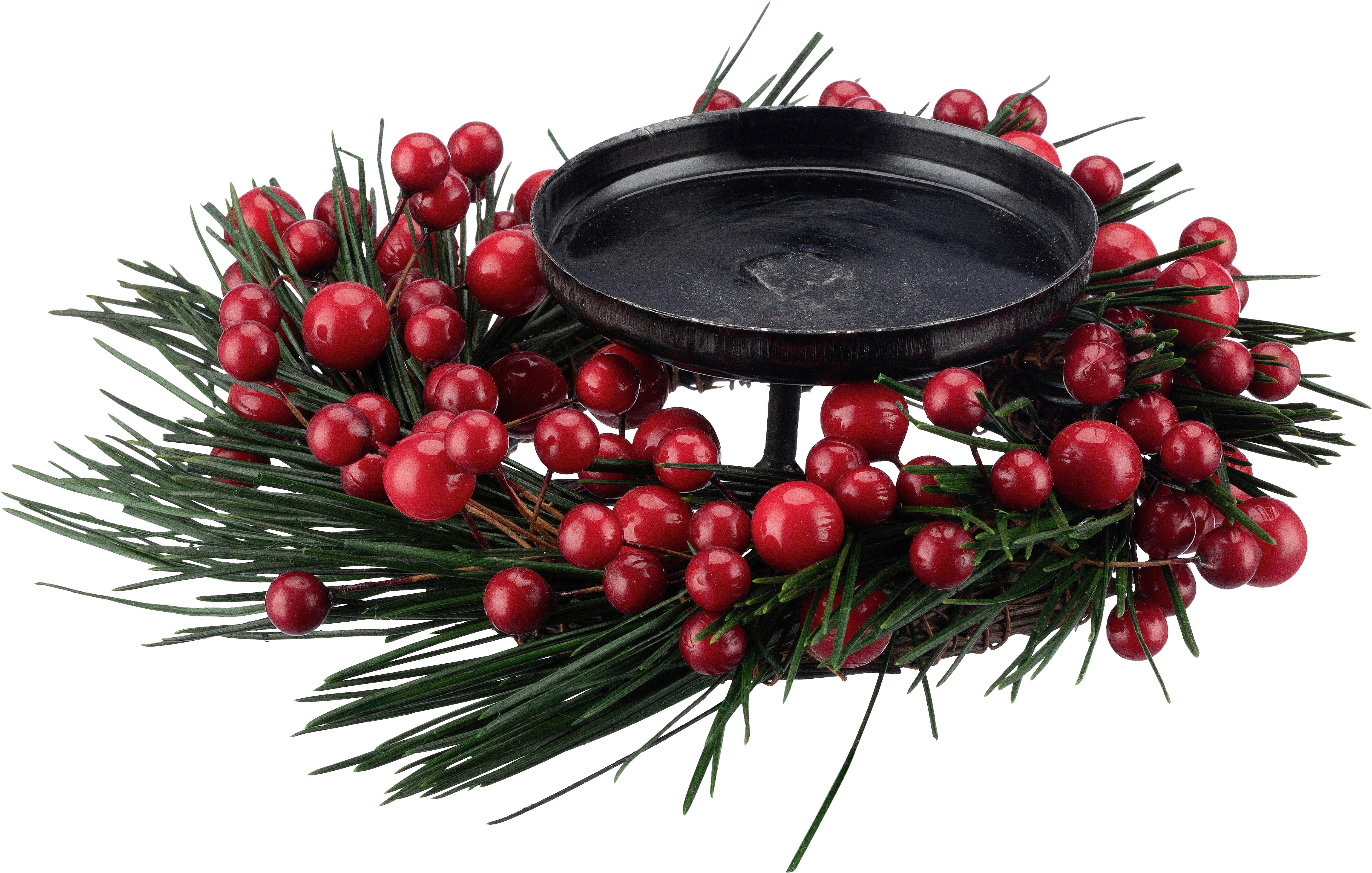 Kerzenhalter Ariana - Rot/Schwarz, KONVENTIONELL, Naturmaterialien/Kunststoff - Luca Bessoni