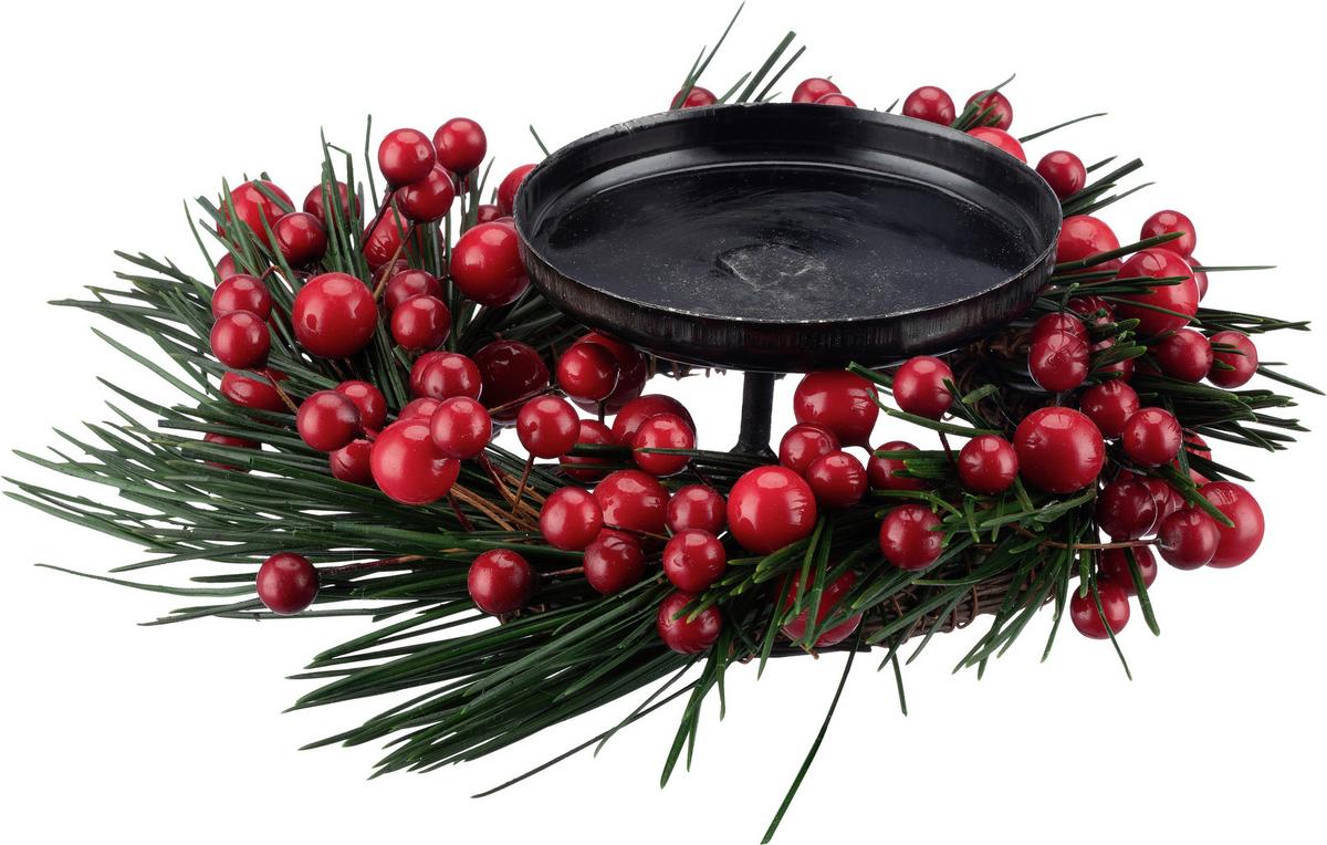 Kerzenhalter Ariana - Rot/Schwarz, KONVENTIONELL, Naturmaterialien/Kunststoff - Luca Bessoni